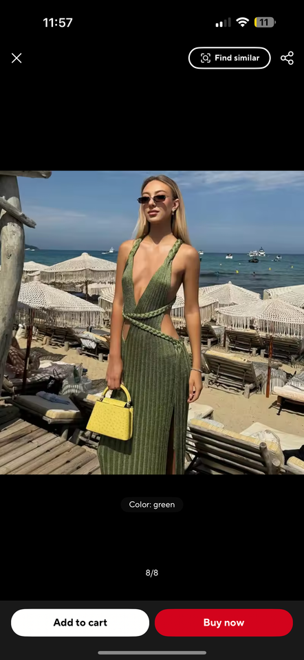 Knit High Slit Backless Ribbed Long Dress