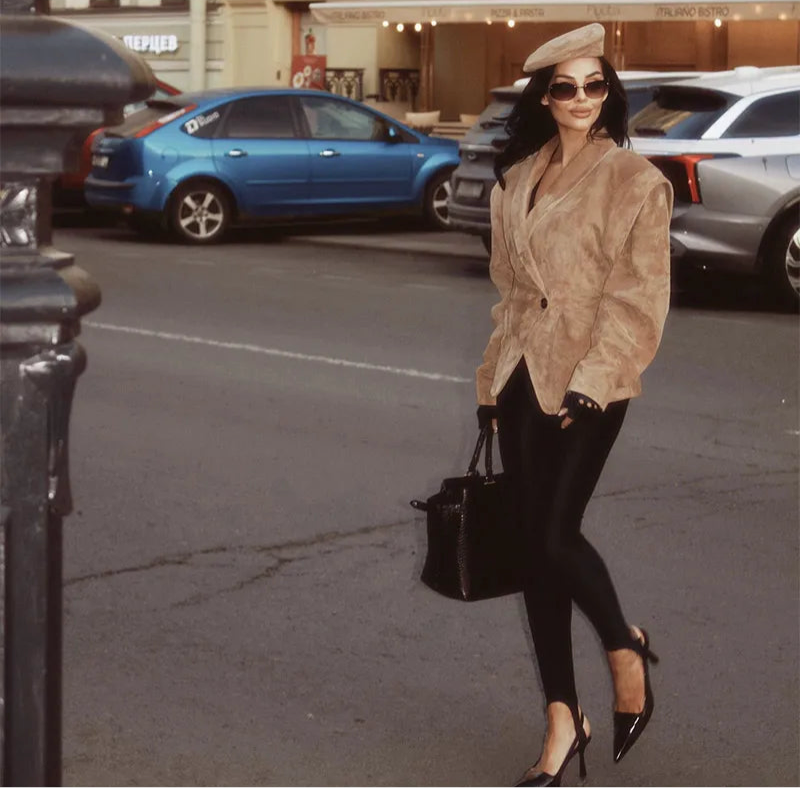 Suede Oversized Long Jacket