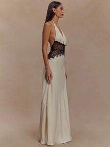 Satin Backless Maxi Dress