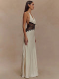 Satin Backless Maxi Dress