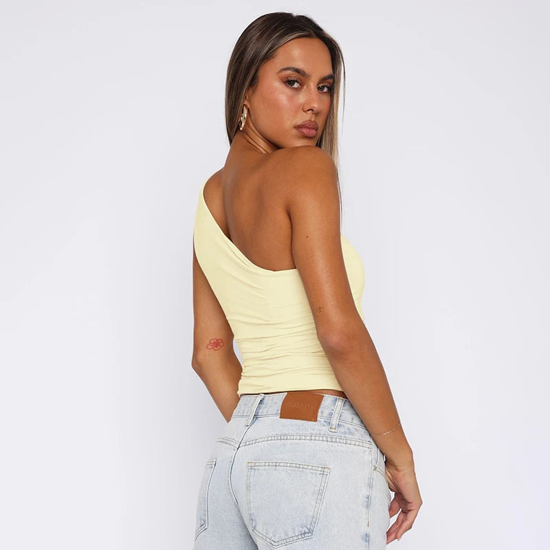 Off Shoulder Ruched Tank Top