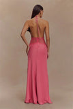 Satin Backless Maxi Dress
