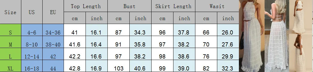 Women Boho Backless Matching Suit 2 Piece