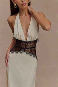 Satin Backless Maxi Dress