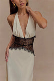 Satin Backless Maxi Dress