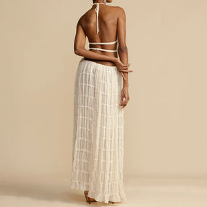 Women Boho Backless Matching Suit 2 Piece