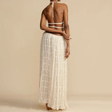 Women Boho Backless Matching Suit 2 Piece