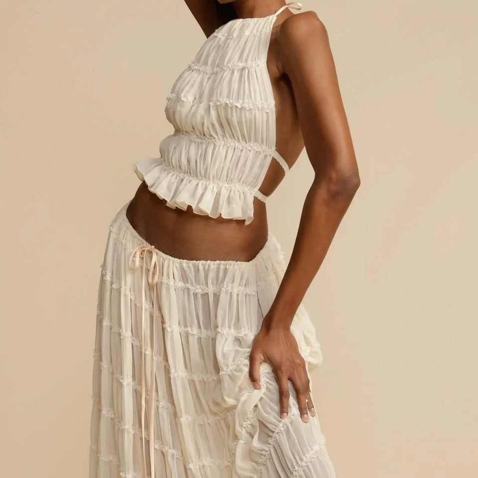 Women Boho Backless Matching Suit 2 Piece