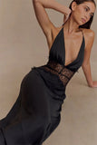 Satin Backless Maxi Dress