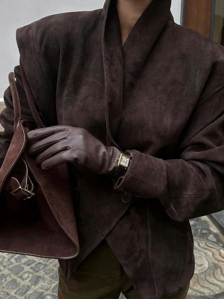 Suede Oversized Long Jacket