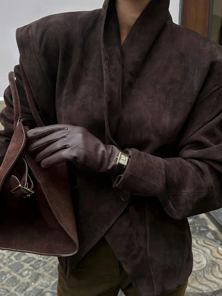 Suede Oversized Long Jacket