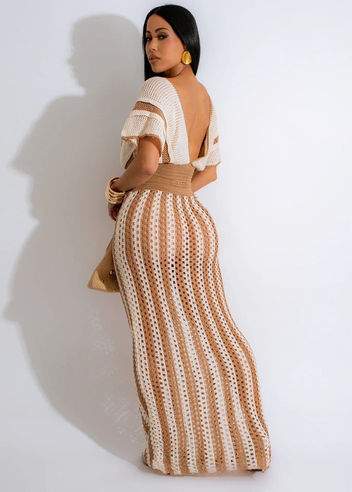 Striped Knitted Two Piece Set