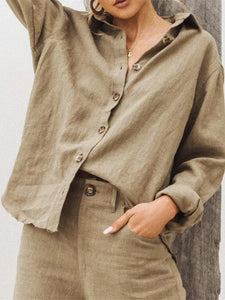 Vintage Linen Button Up Shirt