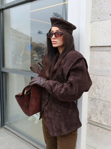 Suede Oversized Long Jacket