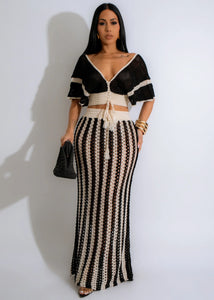 Striped Knitted Two Piece Set