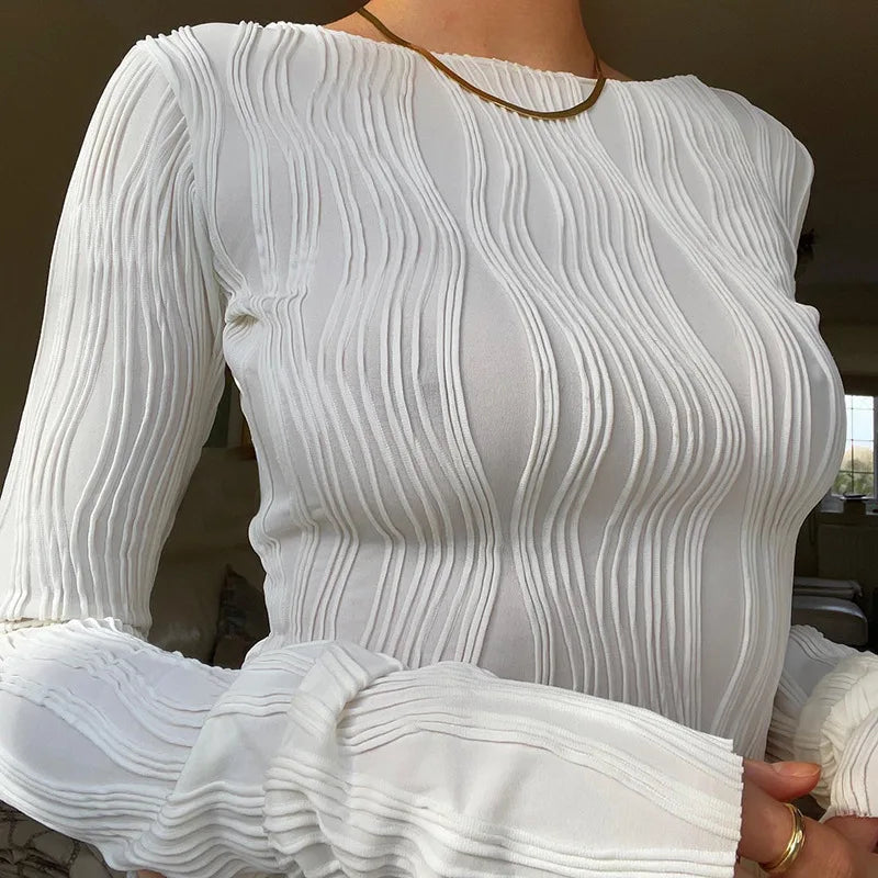 Ruched Long Sleeve Shirt
