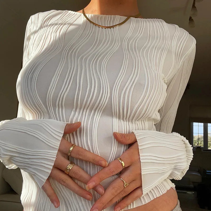 Ruched Long Sleeve Shirt