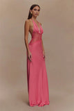 Satin Backless Maxi Dress
