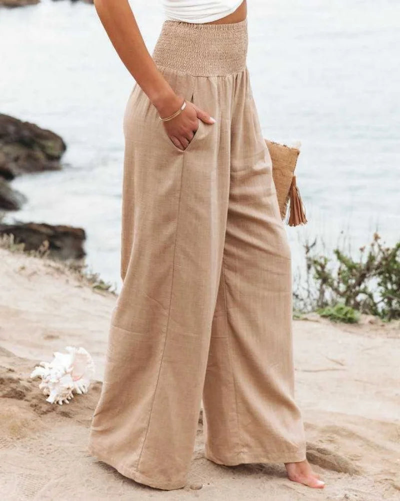 Elegant Solid Baggy Pants