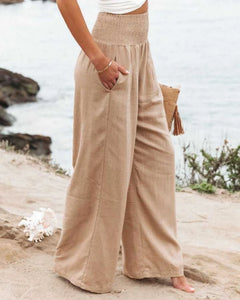 Elegant Solid Baggy Pants
