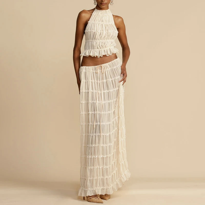 Women Boho Backless Matching Suit 2 Piece