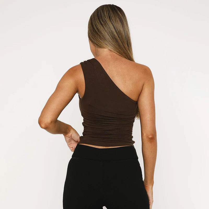 Off Shoulder Ruched Tank Top