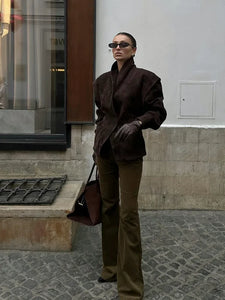 Suede Oversized Long Jacket