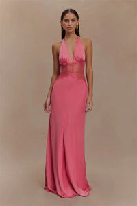 Satin Backless Maxi Dress