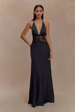 Satin Backless Maxi Dress