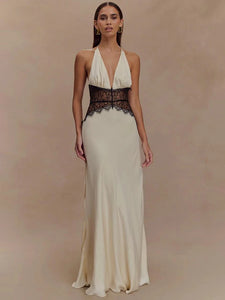 Satin Backless Maxi Dress