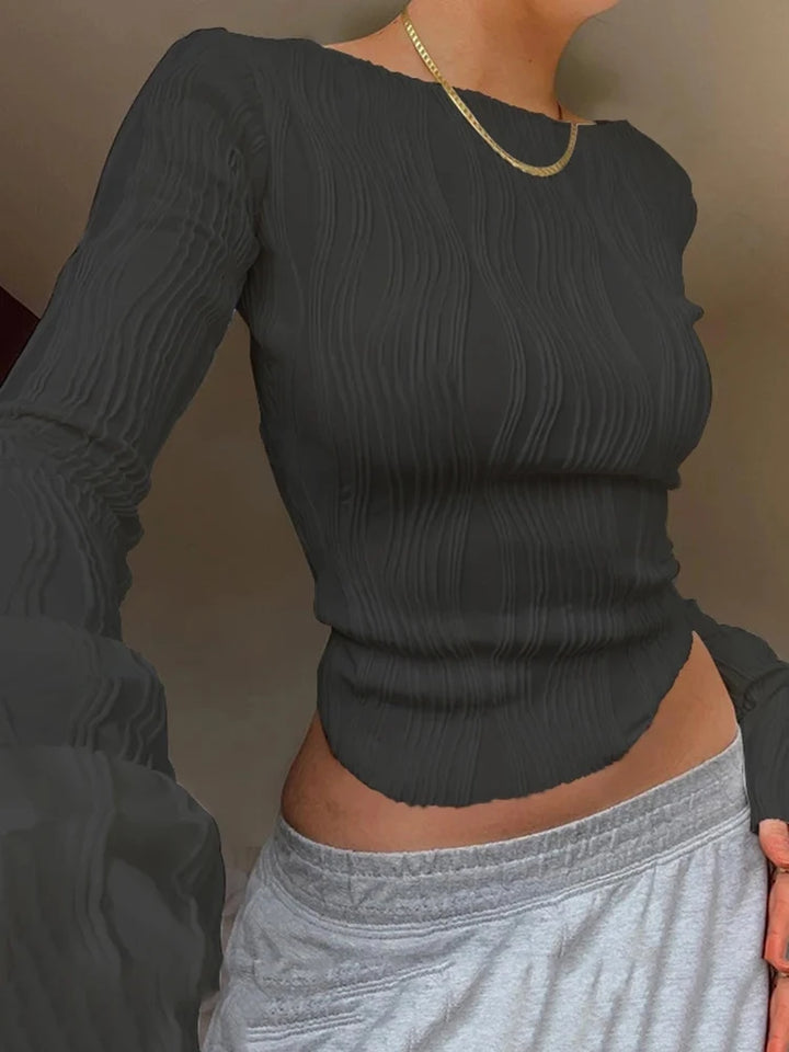 Ruched Long Sleeve Shirt