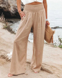 Elegant Solid Baggy Pants